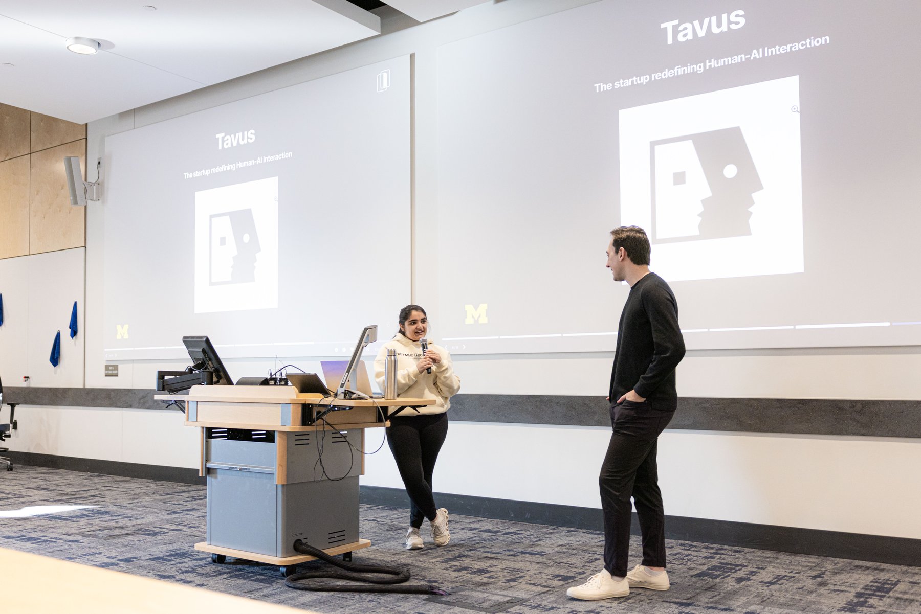 Pari Gulati hosting a Tavus fireside chat and audience Q and A at the University of Michigan